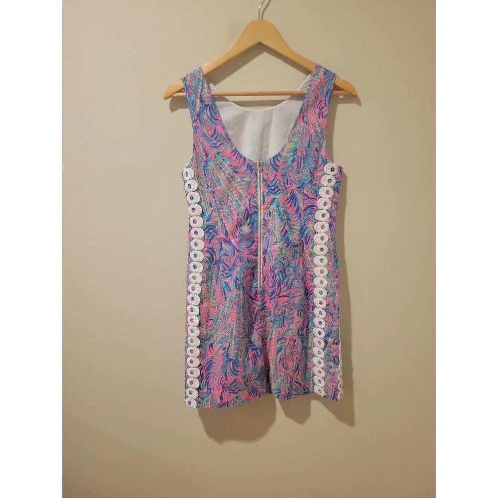 Lilly Pulitzer Mila Shift DressPink Sunset Coco Breeze Print Sleeveless Size 4 - Picture 4 of 10
